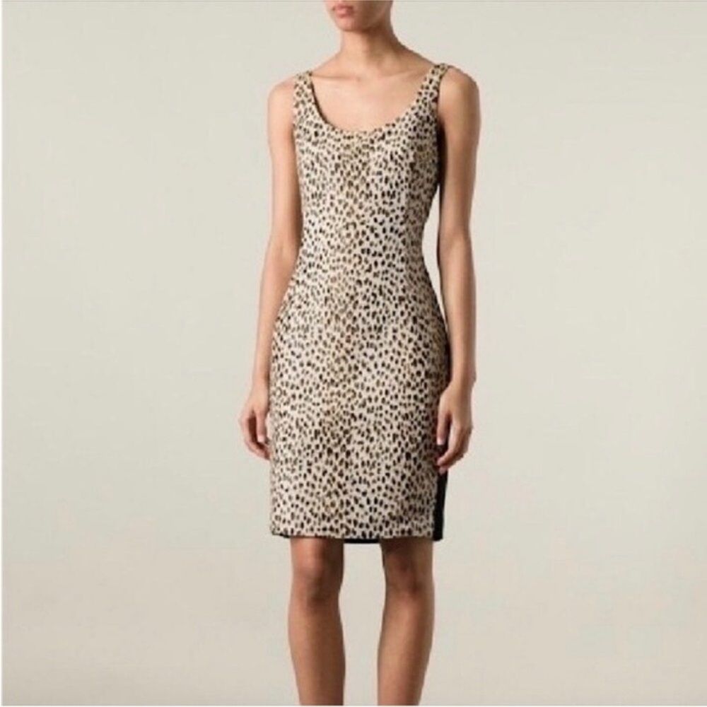 Diane Von Furstenberg leopard sleeveless sheath dress size 6